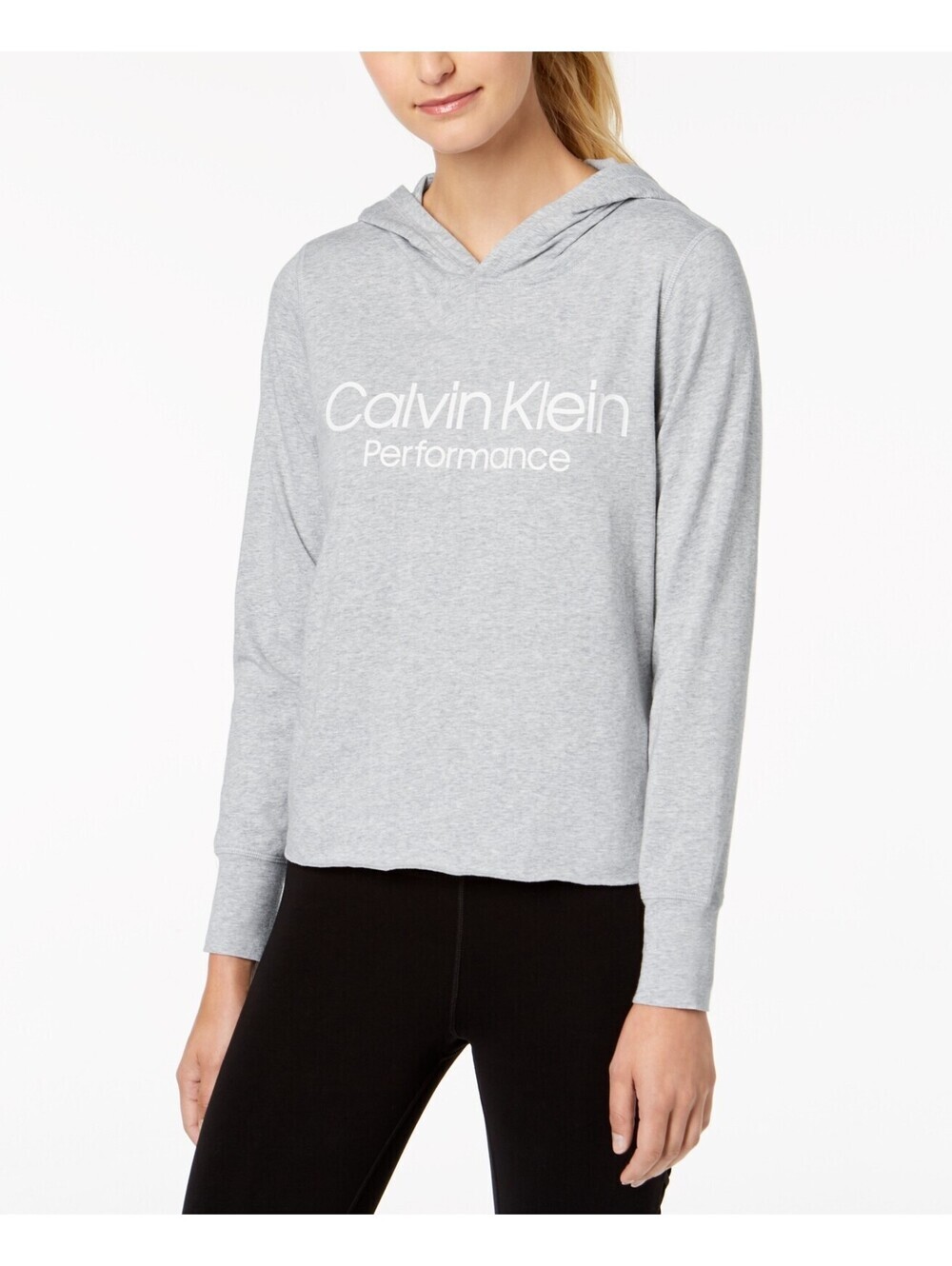 Calvin Klein Womens Performance Logo Cropped Hoodie Size L